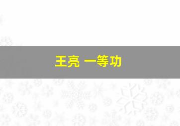 王亮 一等功